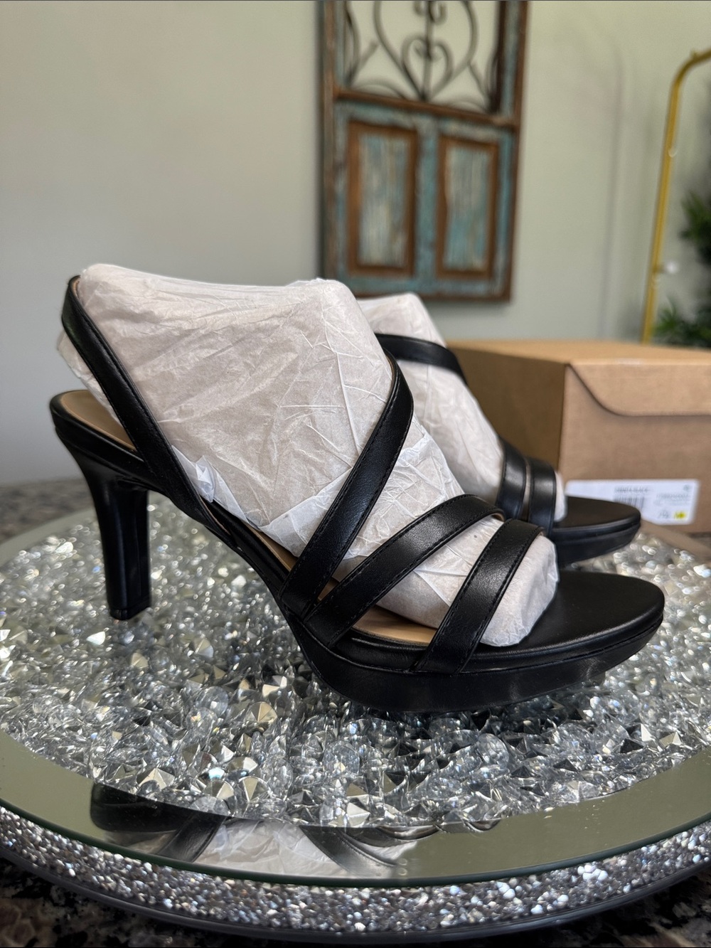 Naturalizer Brenta Black Strappy High Heel Sandals NEW 7.5 - Picture 1 of 16